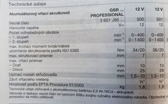 Predám aku vŕtačka skrutkovač Bosch GSR 12 V - 3