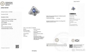 Platinový prsteň s mohutným Barma zafírom 1,73ct a diamantmi - 3