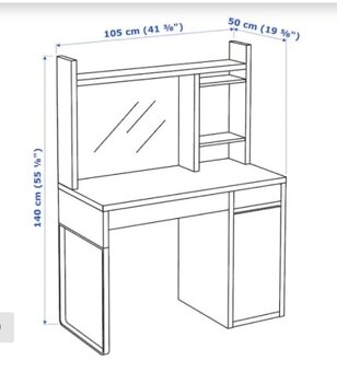Písací stôl Micke s nadstavcom biely - 3