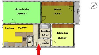 3 izbový byt s. Západ ul. Rybárska - 3