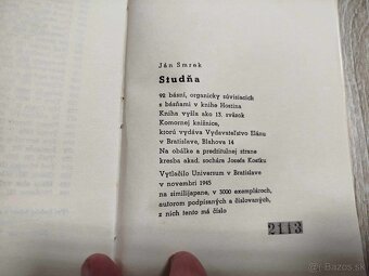 5 x BÁSNE s ČÍSLOVANÍM--1. HOSTINA-J.SMREK-č.výtlačku 2189-- - 3