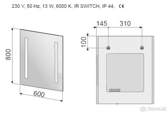 Kúpeľňové zrkadlo s LED osvetlením - 3