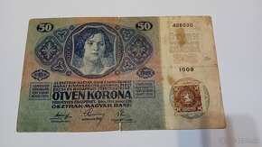 Vzacne bankovky 50 korona 1914 s kolkom - 3