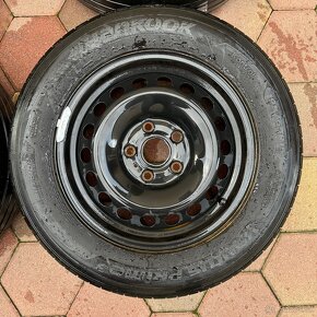 Plechové disky original VW r15 5x112 + letné pneu - 3