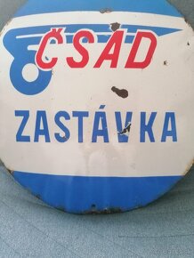 Smaltovaná tabuľa ČSAD ZASTÁVKA - 3