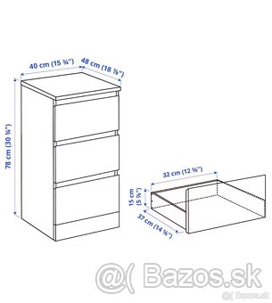 Komoda MALM 40x78cm - 3