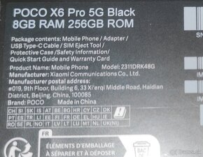 Nový, nerozbalený Xiaomi Poco X6 PRO 8/256GB black - 3