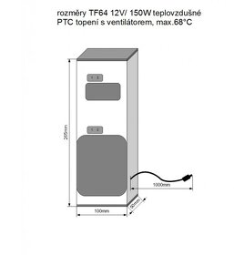 Predám elektrické PTC kúrenie DC12V-150W TF64 - 3