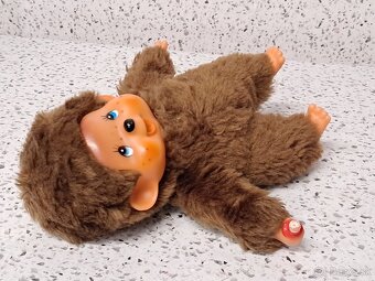 18X15CM / MONCHICHI BROWN SQUEAKY BEAR TEDDY SOFT TOY - 3