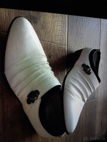 Biele svadobné sako/topánky č.43 - 3