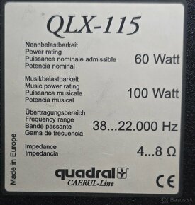 Predam reproduktory quadral qlx 115 - 3