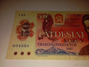 BANKOVKA 50 KČS, 1987, VZÁCNÁ SERIE I 25, PĚKNÝ STAV - 3