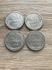 Ruské a sovietske striebro 15, 20 kopejky a poltiniky - 3