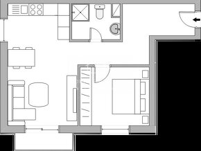 2 izbový byt  (52 m²)  A201 I.poschodie v NOVOSTAVBE, Koláro - 3