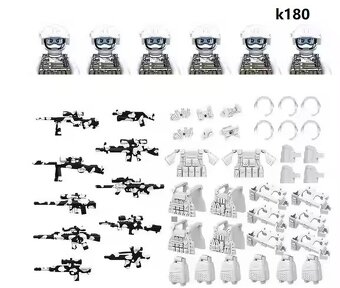 SWAT 6 ks sada biely vojaci - 3