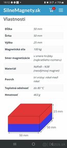 Neodymovy magnet 50x50x25 silny - 3