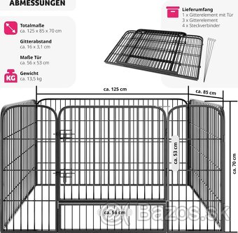 Ohradka pre psa - 125x85x70cm - 3