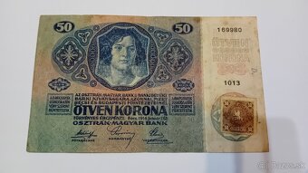 Vzacne bankovky 50 korona 1914 s kolkom - 3