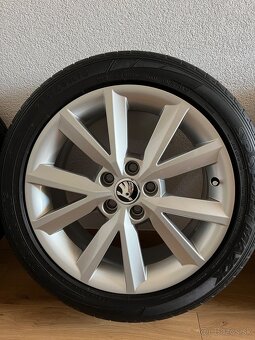 Orig. ŠKODA ALU Disky 16", 5x100, ET46 + DUNLOP 215/45 - 3