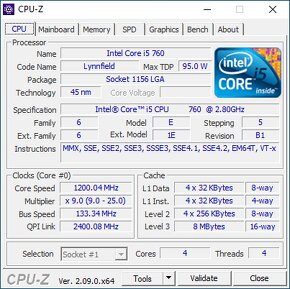 Intel® Core™ i5-760 Processor (4 Cores, 2.80 GHz, LGA1156) - 3