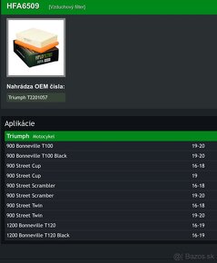 Vzduchový filter Triumph Bonneville - 3