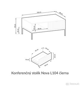 Čierny konferenčný stolík Nova - 3