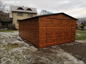 PLECHOVÁ GARÁŽ 4 X6m VZOR DREVA PREMIUM+ DVERE - 3