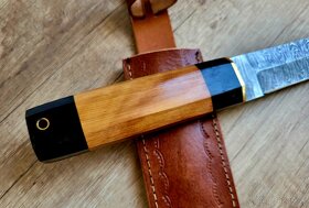 nový samurajský Damaškový nôž TANTO 27,5 cm + pouzdro - 3