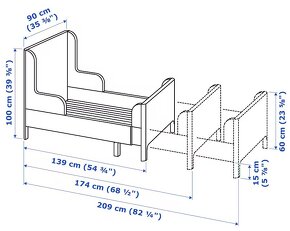 Detská rastúca posteľ BUSUNGE Ikea Ružová - 3