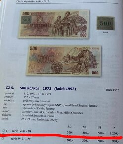 500 Kčs 1973 ( český kolok 1993 )   PREDANÉ - 3