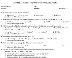 Medicina Brno MUNI prijímacie testy+ odpovede - 3