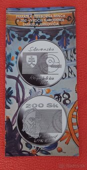 Strieborná pamätná minca 200Sk, 1996, S. Jurkovič,  proof+Bk - 3