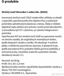 Strešný nosič Mercedes C sedan 4dv. (W204) - 3