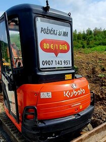 Prenájom - požičanieminibágra 2,8t - Kubota - 3