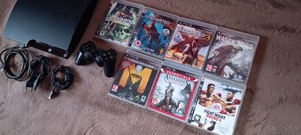 Ps3 slim s pohybovými ovládačmi a hrami - 3