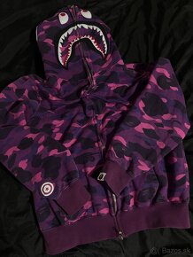 BAPE Camo Shark full Zip Hoodie (Purple) - 3