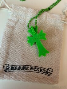 CHROME HEARTS SILICONE CROSS NECKLACE GREEN - 3