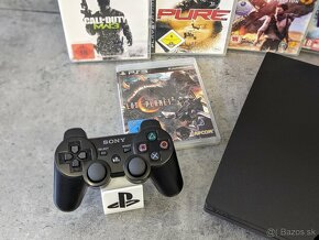 Playstation 3 Slim 1 ovládač, 6 hier (Uncharted, CoD, Fifa+) - 3