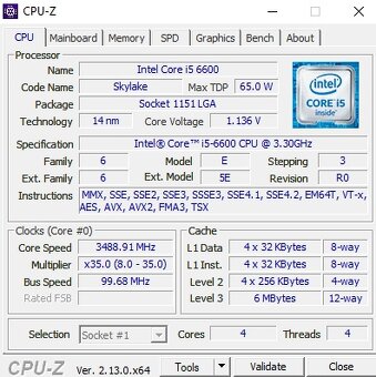 Intel Core i5-6600 (9x) - 3