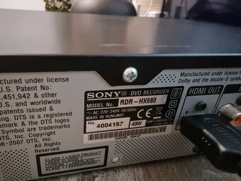 SONY DVD Recorder RDR-HX680 DVD aj HDD, HDMI... - 3