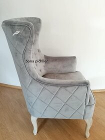 xxl ušiak - kreslo chesterfield  -  sivá / šedé - 35% - 3