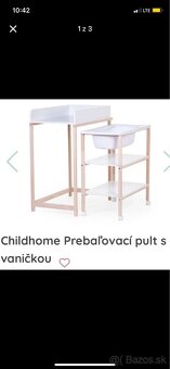 Prebaľovací pult Childhome s vaničkou - 3