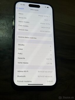 Predám Apple IPhone 14 PRO 1TB Gold Rám telefónu ako nový - 3