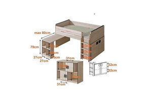 Detská posteľ poschodová multifunkčná - 3