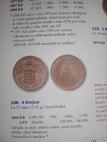 4 Grajciar 1868 K.B Vzácny - 3