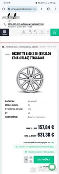 5x127 8x18 et45 - NOVÉ disky DEZENT - FIAT FREEMONT, JEEP - 3