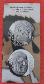 Strieborná pamätná minca 200Sk/1994, Janko  Alexy proof - 3