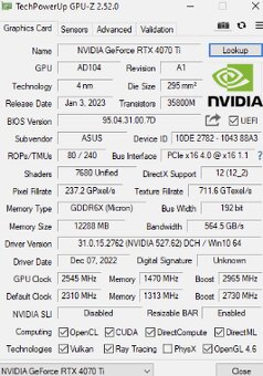 Predám Asus TUF RTX 4070 ti 12GB - 3