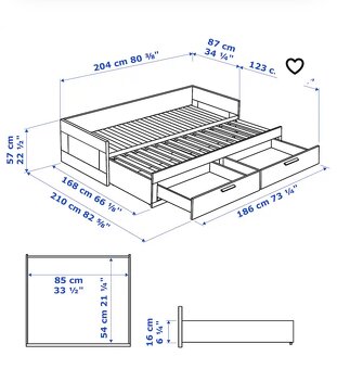 Ikea rozkladacia posteľ BRIMNES - 3