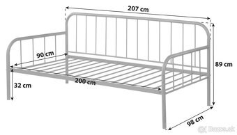 Kovová posteľ s bočnicami - 3